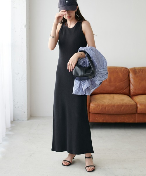 DISCOAT（ディスコート）の「カップ付ワッフルアシメネックワンピース（ワンピース・レディース・オレンジ/アイボリー/グレー/ブラック・MEDIUM/SHORT/LARGE）」の19枚目の写真