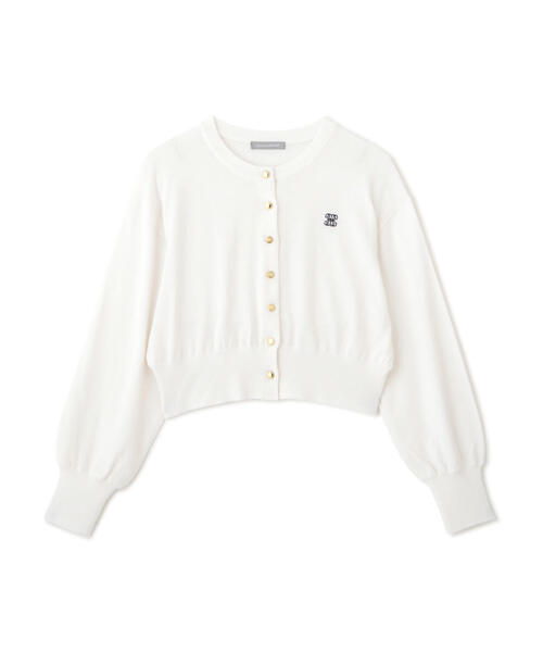 JILL by JILL STUART（ジルバイジルスチュアート）の「◇エンブレムシシュウクルーカーディガン（ニット/セーター・レディース・ネイビー/ホワイト系その他/パープル/ホワイト・FREE）」の5枚目の写真