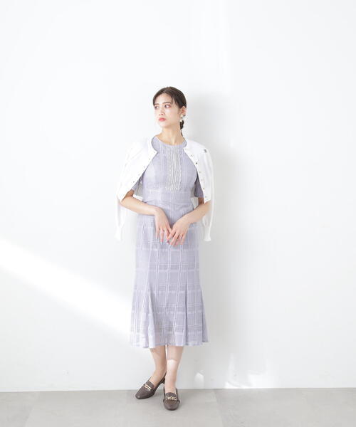 JILL by JILL STUART（ジルバイジルスチュアート）の「◇エンブレムシシュウクルーカーディガン（ニット/セーター・レディース・ネイビー/ホワイト系その他/パープル/ホワイト・FREE）」の7枚目の写真