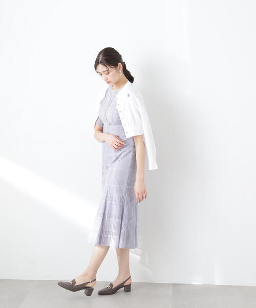 JILL by JILL STUART（ジルバイジルスチュアート）の「◇エンブレムシシュウクルーカーディガン（ニット/セーター・レディース・ネイビー/ホワイト系その他/パープル/ホワイト・FREE）」の8枚目の写真