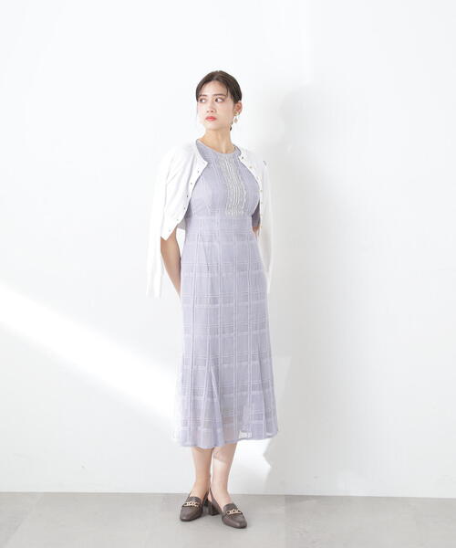 JILL by JILL STUART（ジルバイジルスチュアート）の「◇エンブレムシシュウクルーカーディガン（ニット/セーター・レディース・ネイビー/ホワイト系その他/パープル/ホワイト・FREE）」の9枚目の写真