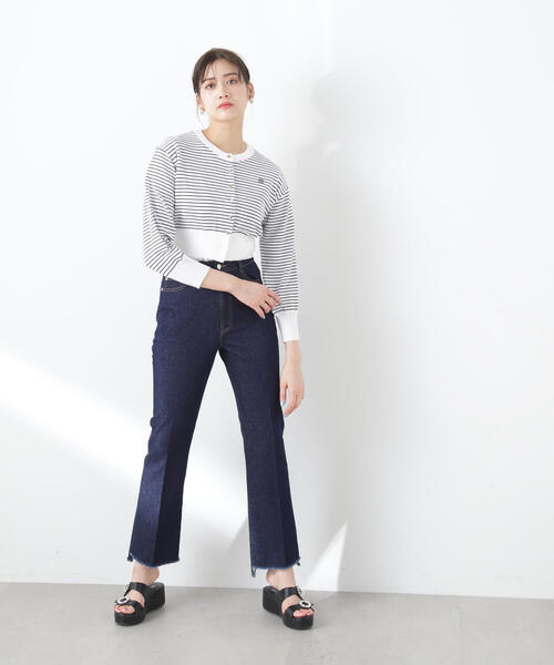 JILL by JILL STUART（ジルバイジルスチュアート）の「◇エンブレムシシュウクルーカーディガン（ニット/セーター・レディース・ネイビー/ホワイト系その他/パープル/ホワイト・FREE）」の15枚目の写真