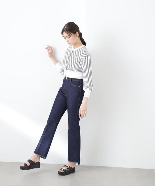 JILL by JILL STUART（ジルバイジルスチュアート）の「◇エンブレムシシュウクルーカーディガン（ニット/セーター・レディース・ネイビー/ホワイト系その他/パープル/ホワイト・FREE）」の16枚目の写真