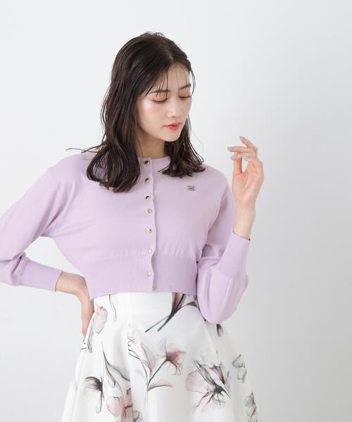 JILL by JILL STUART（ジルバイジルスチュアート）の「◇エンブレムシシュウクルーカーディガン（ニット/セーター・レディース・ネイビー/ホワイト系その他/パープル/ホワイト・FREE）」の20枚目の写真