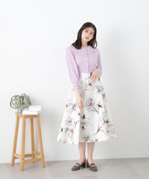 JILL by JILL STUART（ジルバイジルスチュアート）の「◇エンブレムシシュウクルーカーディガン（ニット/セーター・レディース・ネイビー/ホワイト系その他/パープル/ホワイト・FREE）」の21枚目の写真