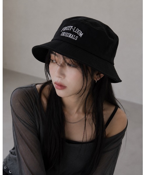 FRUIT OF THE LOOM(フルーツオブザルーム)の「【FRUIT OF THE LOOM】EMBROIDERY BUCKET HAT(ハット・レディース・ネイビー/ブラック/オフホワイト・FREE)」の3枚目の写真