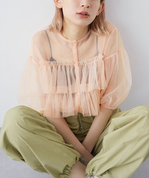 SLOBE citron. | SLOBE citron.チュールフリルブラウス(シャツ/ブラウス)