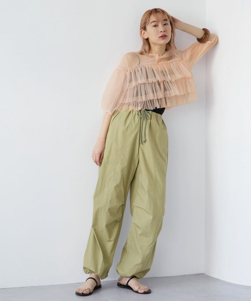 SLOBE citron.(スローブシトロン)の「SLOBE citron.チュールフリルブラウス(シャツ/ブラウス・レディース・ライトグリーン/ピンク・FREE)」の11枚目の写真