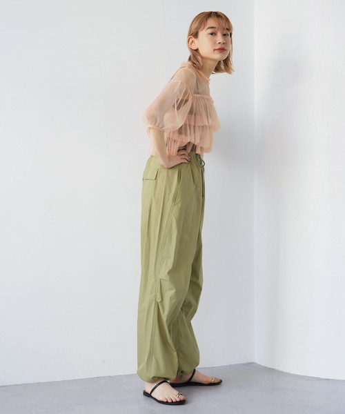 SLOBE citron.(スローブシトロン)の「SLOBE citron.チュールフリルブラウス(シャツ/ブラウス・レディース・ライトグリーン/ピンク・FREE)」の15枚目の写真