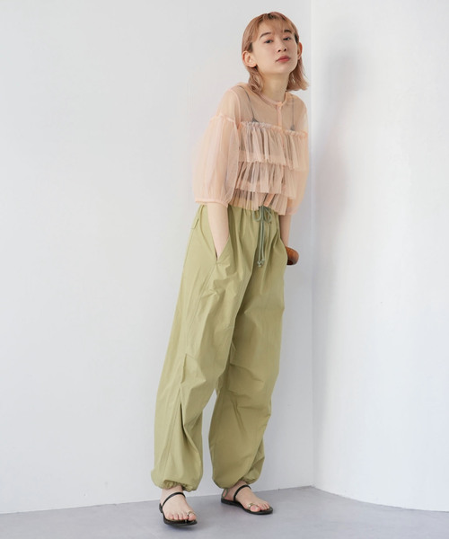 SLOBE citron.(スローブシトロン)の「SLOBE citron.チュールフリルブラウス(シャツ/ブラウス・レディース・ライトグリーン/ピンク・FREE)」の16枚目の写真