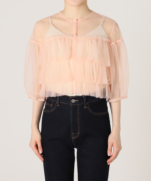 SLOBE citron.(スローブシトロン)の「SLOBE citron.チュールフリルブラウス(シャツ/ブラウス・レディース・ライトグリーン/ピンク・FREE)」の19枚目の写真