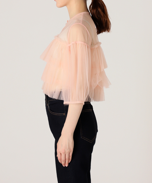 SLOBE citron.(スローブシトロン)の「SLOBE citron.チュールフリルブラウス(シャツ/ブラウス・レディース・ライトグリーン/ピンク・FREE)」の20枚目の写真