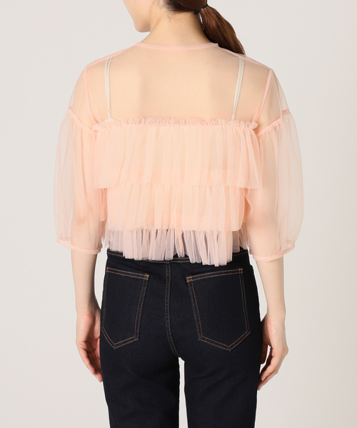 SLOBE citron.(スローブシトロン)の「SLOBE citron.チュールフリルブラウス(シャツ/ブラウス・レディース・ライトグリーン/ピンク・FREE)」の21枚目の写真