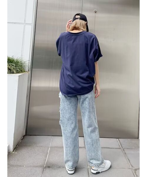 EVRIS（エヴリス）の「DREAMグラフィックオーバーサイズTシャツ（Tシャツ/カットソー・レディース・ブラック/グレー/ネイビー/ホワイト・FREE）」の7枚目の写真