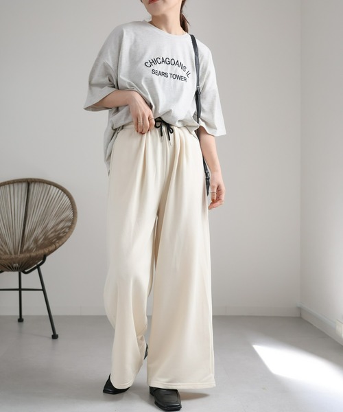 ap retro（アプレトロ）の「スウェットワイドパンツ / イージーパンツ（スウェットパンツ・レディース・グレー/アイボリー/ブラック・FREE）」の15枚目の写真