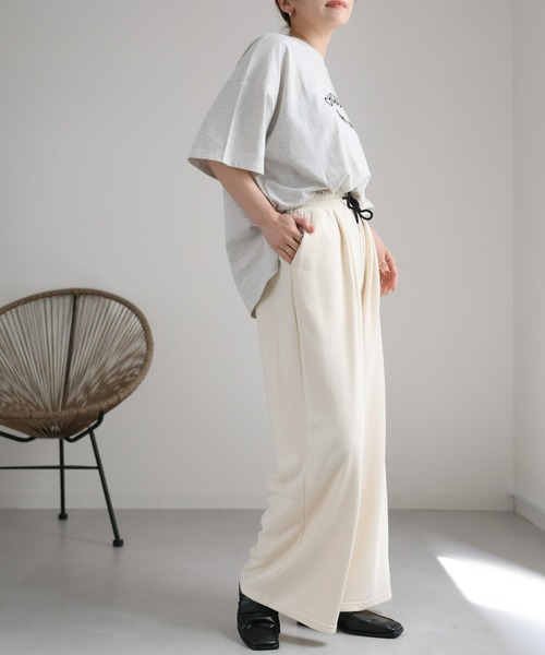 ap retro（アプレトロ）の「スウェットワイドパンツ / イージーパンツ（スウェットパンツ・レディース・グレー/アイボリー/ブラック・FREE）」の20枚目の写真