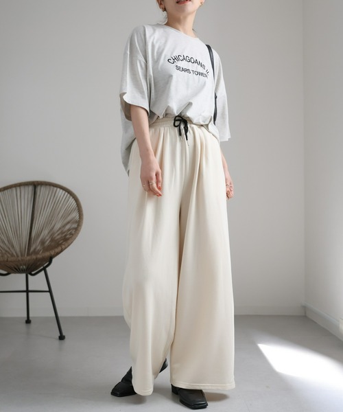 ap retro（アプレトロ）の「スウェットワイドパンツ / イージーパンツ（スウェットパンツ・レディース・グレー/アイボリー/ブラック・FREE）」の22枚目の写真