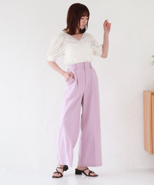 archives(アルシーヴ)の「タックワイドパンツ(その他パンツ・レディース・オフホワイト/ブルー/グリーン/ラベンダー・MEDIUM)」の16枚目の写真