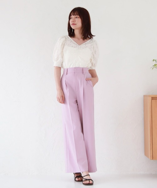 archives(アルシーヴ)の「タックワイドパンツ(その他パンツ・レディース・オフホワイト/ブルー/グリーン/ラベンダー・MEDIUM)」の14枚目の写真