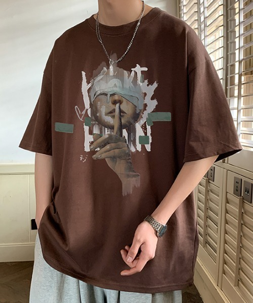 MGV(エムジーヴィー)の「フロントイラストT(Tシャツ/カットソー・メンズ・ブラウン/グリーン/ホワイト/ダークグレー/ブルー/ブラック・MEDIUM/LARGE/X-LARGE)」の22枚目の写真