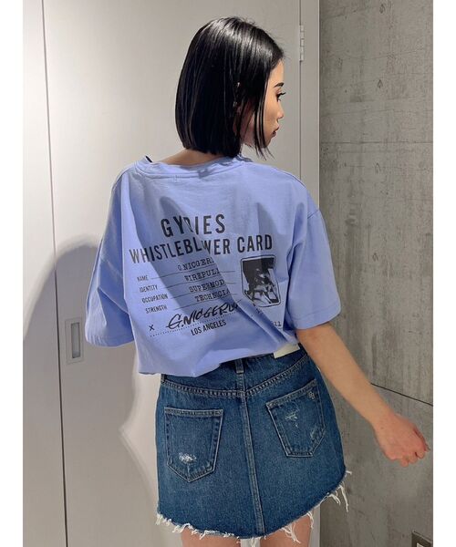 GYDA（ジェイダ）の「NIC CARD BIG Tシャツ（Tシャツ/カットソー・レディース・ラベンダー/オフホワイト・FREE）」の5枚目の写真