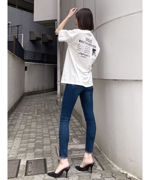 GYDA（ジェイダ）の「NIC CARD BIG Tシャツ（Tシャツ/カットソー・レディース・ラベンダー/オフホワイト・FREE）」の12枚目の写真