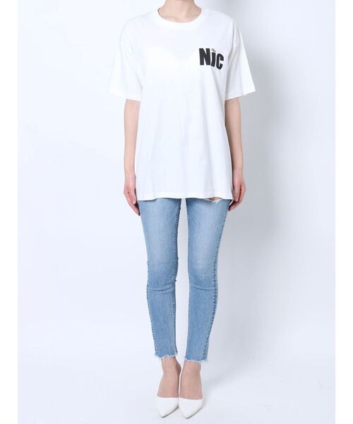 GYDA（ジェイダ）の「NIC CARD BIG Tシャツ（Tシャツ/カットソー・レディース・ラベンダー/オフホワイト・FREE）」の19枚目の写真