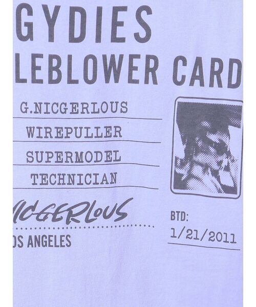 GYDA（ジェイダ）の「NIC CARD BIG Tシャツ（Tシャツ/カットソー・レディース・ラベンダー/オフホワイト・FREE）」の21枚目の写真