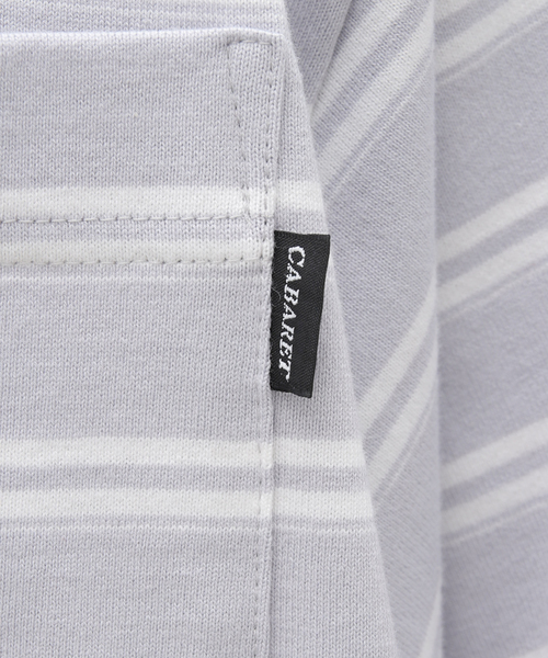 cabaret poval（キャバレーポバール）の「【CABARET POVAL / キャバレーポバール】 Villa Stripe Top（Tシャツ/カットソー・メンズ・チャコールグレー/ブルー・LARGE/X-LARGE）」の9枚目の写真