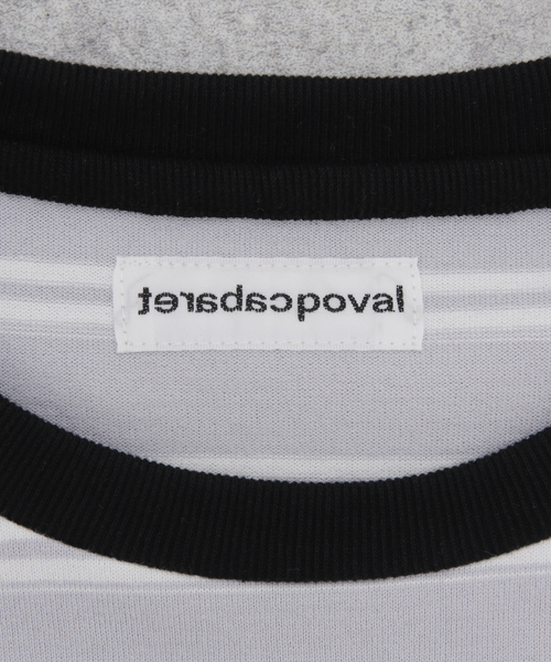 cabaret poval（キャバレーポバール）の「【CABARET POVAL / キャバレーポバール】 Villa Stripe Top（Tシャツ/カットソー・メンズ・チャコールグレー/ブルー・LARGE/X-LARGE）」の11枚目の写真