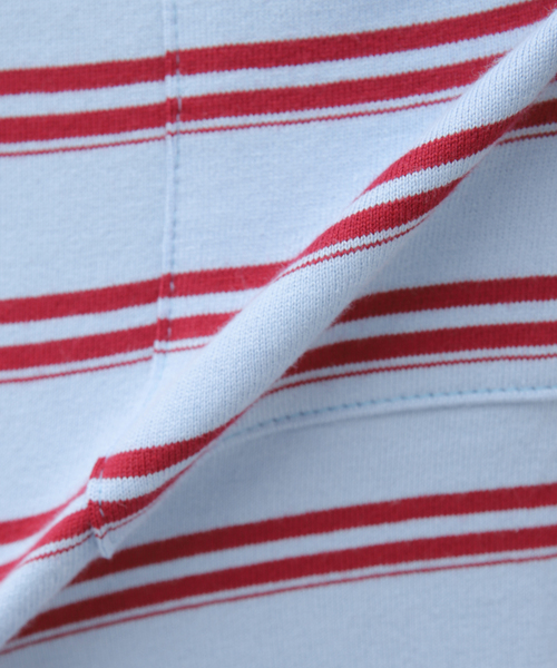 cabaret poval（キャバレーポバール）の「【CABARET POVAL / キャバレーポバール】 Villa Stripe Top（Tシャツ/カットソー・メンズ・チャコールグレー/ブルー・LARGE/X-LARGE）」の15枚目の写真