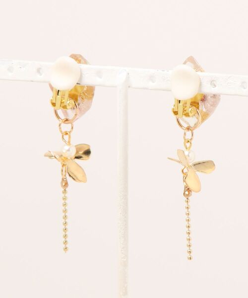 tone（トーン）の「【S.coeuf】【S.coeuf】イヤリング お花畑の鉱石×チェーン(MA)（イヤリング・レディース・ピンク/パープル・FREE）」の8枚目の写真