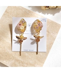 【S.coeuf】【S.coeuf】イヤリング お花畑の鉱石×チェーン(MA)