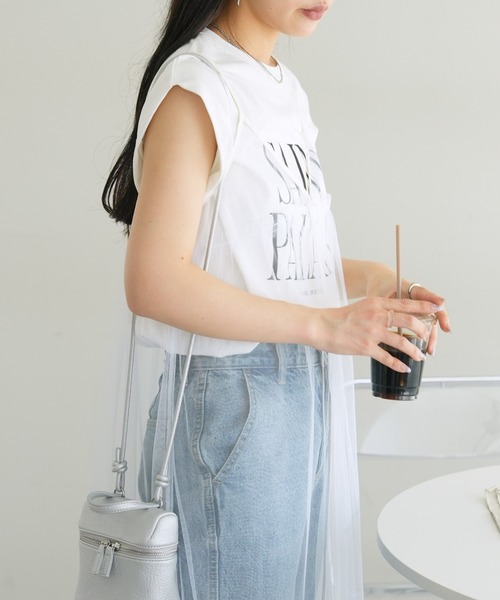 DISCOAT（ディスコート）の「チュールキャミワンピース（ワンピース・レディース・ブラック/オフホワイト・FREE）」の13枚目の写真