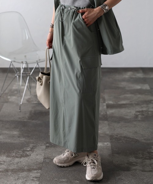 ☆美品☆ARMY TWILL ミリタリーカーゴスカート サイドドロストミリタリーカーゴポケットスカート MONO-MART
