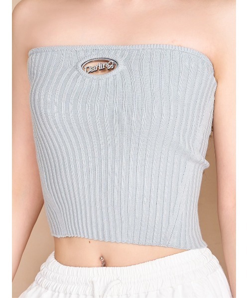 エンブレムリブニットベアトップ（ニット/セーター）｜Darich