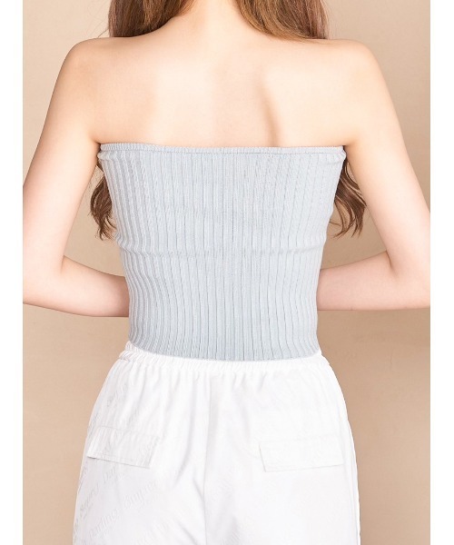 エンブレムリブニットベアトップ（ニット/セーター）｜Darich