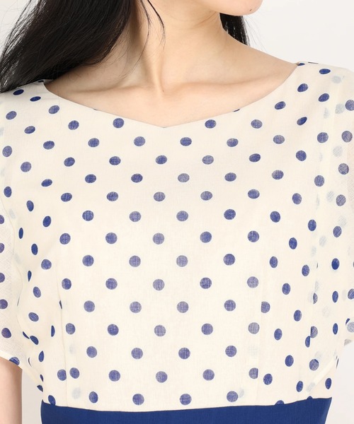 STRAWBERRY-FIELDS（ストロベリーフィールズ）の「ミスティドット　ワンピース（ワンピース・レディース・ブルー/オフホワイト/ブラック・2）」の10枚目の写真