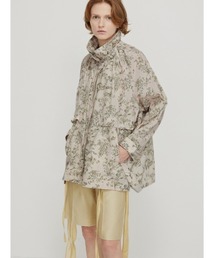 Oversized Unique-pattern Stand-collar Polyester Jacket