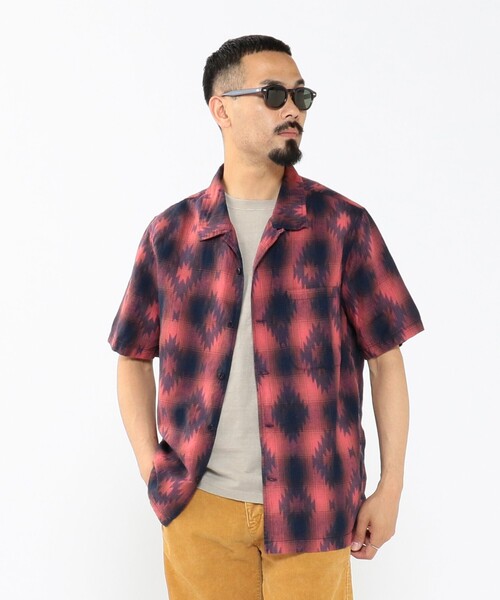 REMI RELIEF × BEAMS PLUS / 別注 Indigo Check Print Shirt