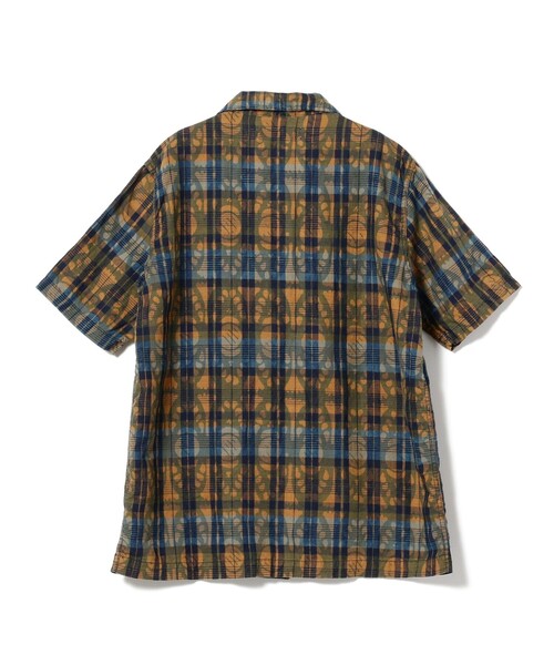 REMI RELIEF（レミレリーフ）の「REMI RELIEF × BEAMS PLUS / 別注 Indigo Check Print Shirt（シャツ/ブラウス・メンズ・レッド/イエロー・SMALL/MEDIUM/LARGE/X-LARGE）」の11枚目の写真