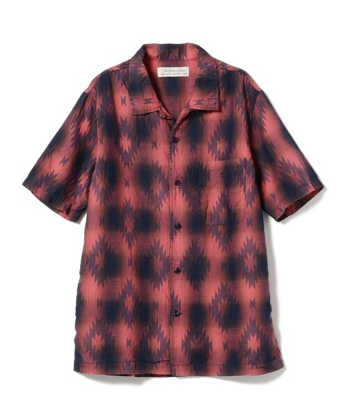 REMI RELIEF（レミレリーフ）の「REMI RELIEF × BEAMS PLUS / 別注 Indigo Check Print Shirt（シャツ/ブラウス・メンズ・レッド/イエロー・SMALL/MEDIUM/LARGE/X-LARGE）」の12枚目の写真