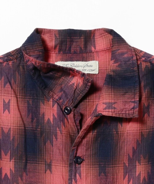 REMI RELIEF（レミレリーフ）の「REMI RELIEF × BEAMS PLUS / 別注 Indigo Check Print Shirt（シャツ/ブラウス・メンズ・レッド/イエロー・SMALL/MEDIUM/LARGE/X-LARGE）」の10枚目の写真