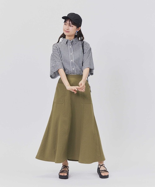 BACK NUMBER（バックナンバー）の「【BACK NUMBER】チェック柄半袖シャツ（シャツ/ブラウス・レディース・ネイビー/ブラウン/ブラック×ホワイト・L/M）」の4枚目の写真