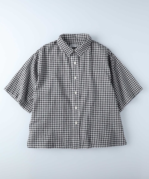 BACK NUMBER（バックナンバー）の「【BACK NUMBER】チェック柄半袖シャツ（シャツ/ブラウス・レディース・ネイビー/ブラウン/ブラック×ホワイト・L/M）」の13枚目の写真