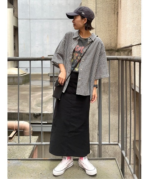 BACK NUMBER（バックナンバー）の「【BACK NUMBER】チェック柄半袖シャツ（シャツ/ブラウス・レディース・ネイビー/ブラウン/ブラック×ホワイト・L/M）」の22枚目の写真