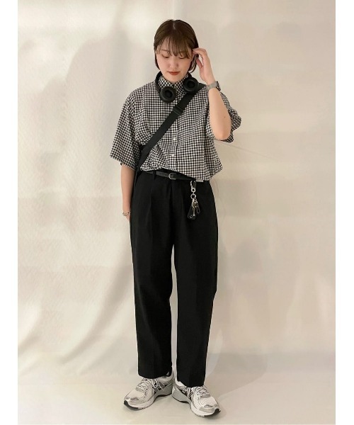 BACK NUMBER（バックナンバー）の「【BACK NUMBER】チェック柄半袖シャツ（シャツ/ブラウス・レディース・ネイビー/ブラウン/ブラック×ホワイト・L/M）」の20枚目の写真