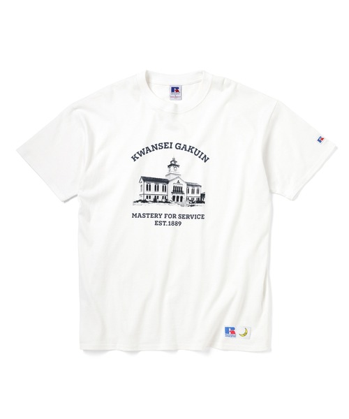 Russell Athletic(ラッセルアスレティック)の「【KWANSEI GAKUIN UNIVERSITY】カレッジロゴTシャツA(Tシャツ/カットソー・メンズ・ホワイト/ネイビー・S/M/L/XL)」の2枚目の写真