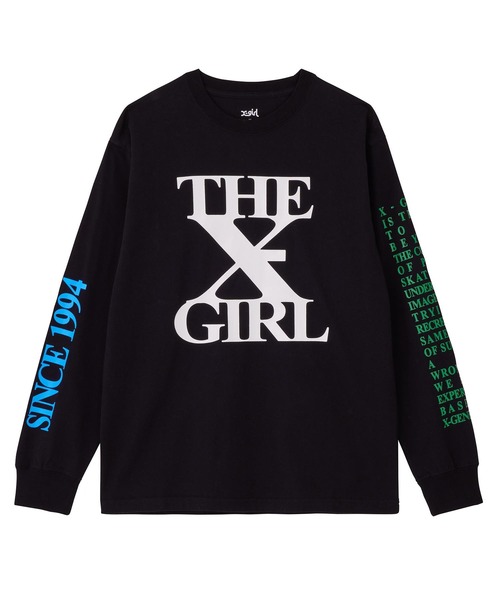 X-girl（エックスガール）の「THE X-GIRL L/S TEE（Tシャツ/カットソー・レディース・オリーブ/ホワイト/ブラック・L/M/S/XL）」の2枚目の写真