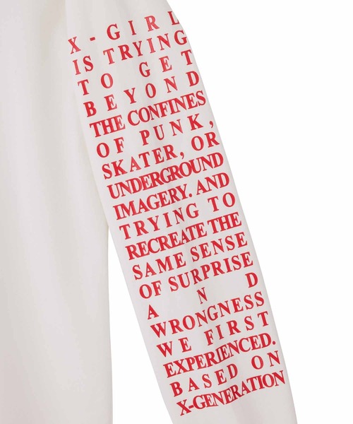 X-girl（エックスガール）の「THE X-GIRL L/S TEE（Tシャツ/カットソー・レディース・オリーブ/ホワイト/ブラック・L/M/S/XL）」の10枚目の写真